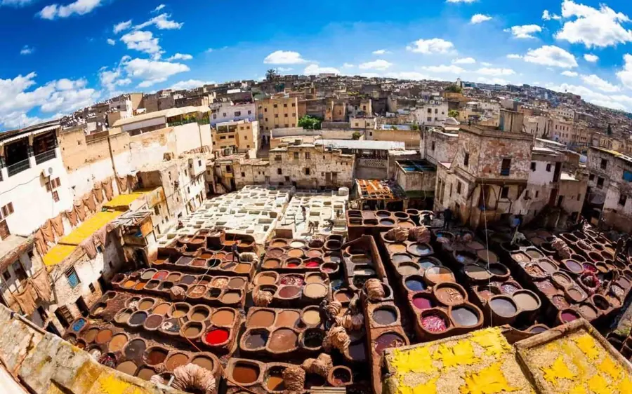 The dye vats of the Chouara tannery in Fes