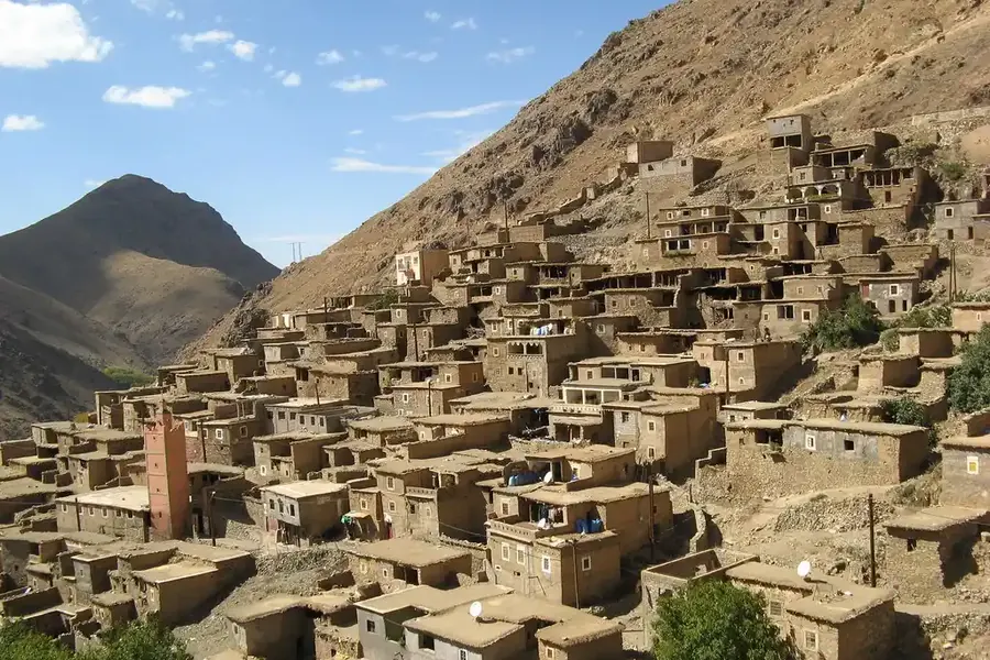 A Berber village on a hillside in the High Atlas