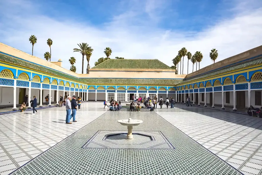 The tiled courtyard of the Bahia Palace in Marrakech