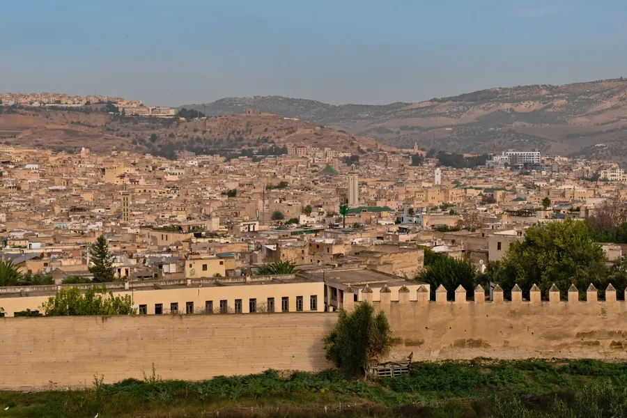 The old medina of Fes seen from the hills above the city