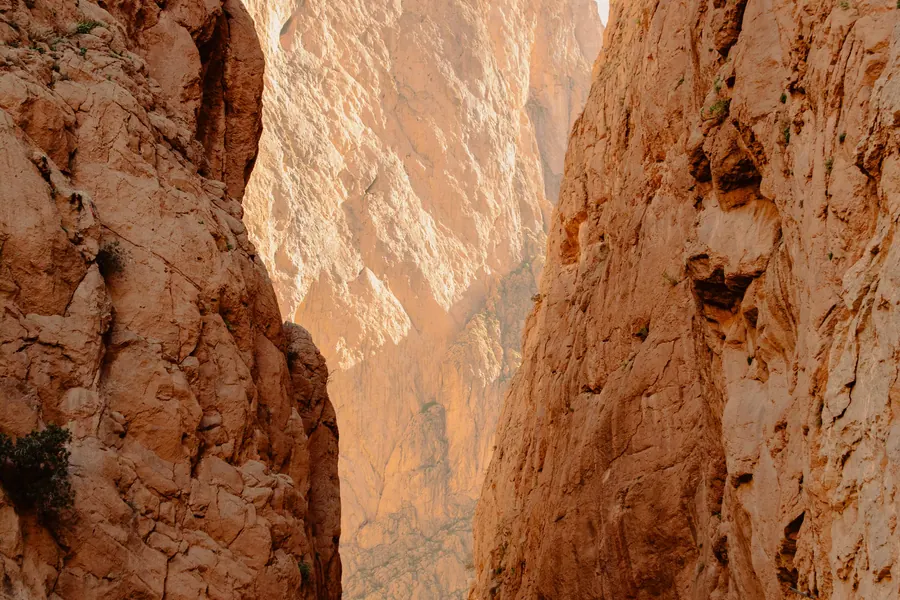 The towering limestone walls of the Todra Gorge